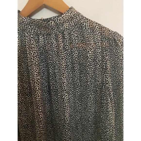 H&M Black and White Sheer Abstract Print Long Sleeve Mock Neck Top Size Large - Picture 5 of 6